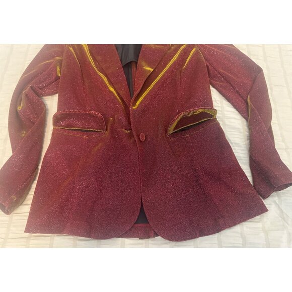 Rock & Roll Denim Red Iridescent Blazar, Size XS - Picture 9 of 9